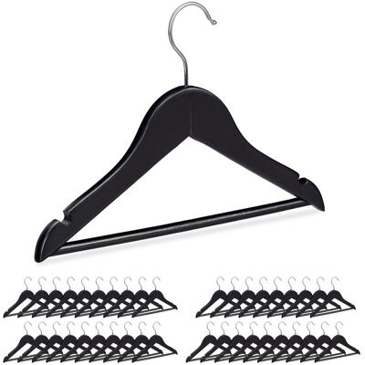 RELAXDAYS Pack 40 Perchas Infantiles Con Gancho Giratorio, Madera, Niños Y Niñas, 19,5 X 30,5 X 1 Cm, Negro RELAXDAYS Pack 40 Perchas Infantiles Con Gancho Giratorio, Madera, Niños Y Niñas, 19,5 X 30,5 X 1 Cm, Negro