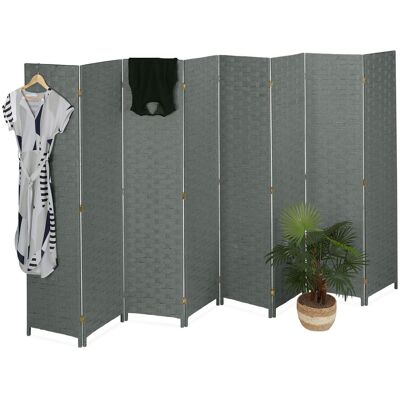 Relaxdays Biombo Separador, 170 X 320 Cm, Plegable, 8 Paneles, Madera Y Cordón De Papel, Blanco Relaxdays Biombo Separador, 170 X 320 Cm, Plegable, 8 Paneles, Madera Y Cordón De Papel, Blanco