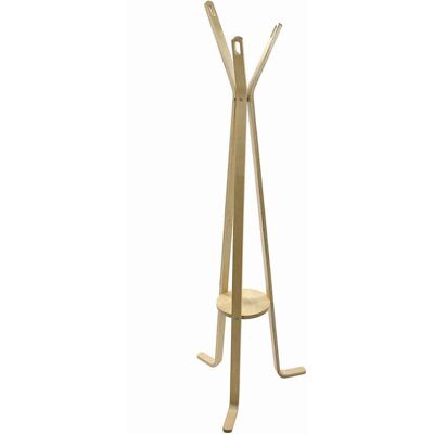 Perchero de madera natural Iperbriko - 3 brazos, 50x170cm Perchero de madera natural Iperbriko - 3 brazos, 50x170cm