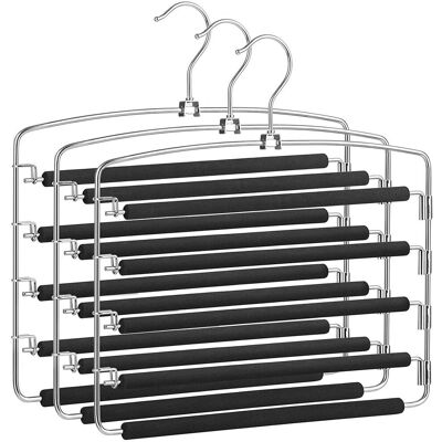 HELLOSHOP26 Paquete De 3 Perchas De Metal Para Pantalones, Estables De Ahorro De Espacio De Varios Niveles Con Barras Giratorias Antideslizantes Para Pantalones Vaqueros, Corbatas Y Cinturones HELLOSHOP26 Paquete De 3 Perchas De Metal Para Pantalones, Estables De Ahorro De Espacio De Varios Niveles Con Barras Giratorias Antideslizantes Para Pantalones Vaqueros, Corbatas Y Cinturones