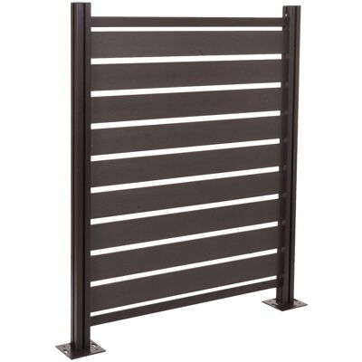 Hhg - Valla De Aluminio Para Cubo De Basura 946, Elemento Básico Cubierta De Cubo De Basura, Aspecto Madera Extensible 130x110x6cm, Antracita Hhg - Valla De Aluminio Para Cubo De Basura 946, Elemento Básico Cubierta De Cubo De Basura, Aspecto Madera Extensible 130x110x6cm, Antracita
