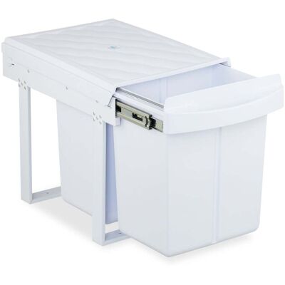 HELLOSHOP26 Práctico Cubo De Basura Empotrable Para Separación De Residuos De Cocina 34,6 X 34 X 51,8 Cm De Plástico Blanco 130016707 HELLOSHOP26 Práctico Cubo De Basura Empotrable Para Separación De Residuos De Cocina 34,6 X 34 X 51,8 Cm De Plástico Blanco 130016707