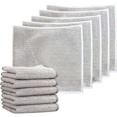 LARGEIGHT Paños De Cocina De Alambre Versátiles Para Uso En Seco Y Húmedo, Paño Multifuncional Resistente A Los Arañazos, Paños De Cocina De Alambre De Doble Capa, Paños De Microfibra (10 LARGEIGHT Paños De Cocina De Alambre Versátiles Para Uso En Seco Y Húmedo, Paño Multifuncional Resistente A Los Arañazos, Paños De Cocina De Alambre De Doble Capa, Paños De Microfibra (10