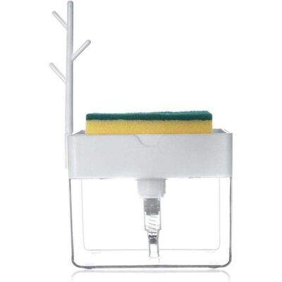 OEM Dispensador De Jabón 2 En 1, Dispensador De Jabón Líquido, Dispensador De Detergente, Con Soporte Para Esponja - Crezuo OEM Dispensador De Jabón 2 En 1, Dispensador De Jabón Líquido, Dispensador De Detergente, Con Soporte Para Esponja - Crezuo