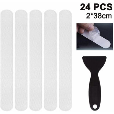 OEM 24 Pegatinas Antideslizantes Para Ducha, Tiras De Seguridad Para Bañera, Pegatinas Autoadhesivas Con Raspador Premium Para Escalones De Bañera Y Ducha, 2 X 38 Cm - Crezuo OEM 24 Pegatinas Antideslizantes Para Ducha, Tiras De Seguridad Para Bañera, Pegatinas Autoadhesivas Con Raspador Premium Para Escalones De Bañera Y Ducha, 2 X 38 Cm - Crezuo