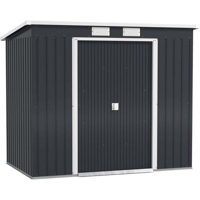 NORTHIX Cobertizo De Almacenamiento Exterior, Ventanas De Ventilación, Puertas Correderas, Acero, 213 X 130 X 172 Cm NORTHIX Cobertizo De Almacenamiento Exterior, Ventanas De Ventilación, Puertas Correderas, Acero, 213 X 130 X 172 Cm