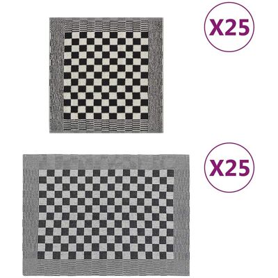 Vidaxl Juego De Paños 50 Unidades Algodón Negro Y Blanco Vidaxl Juego De Paños 50 Unidades Algodón Negro Y Blanco