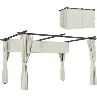 BEYAMIS Pergola 3 X 3 M Con Tendalino E Tende Retrattili, Protezione Solare Upf30+ Per Giardino, Patio E Uso Esterno. BEYAMIS Pergola 3 X 3 M Con Tendalino E Tende Retrattili, Protezione Solare Upf30+ Per Giardino, Patio E Uso Esterno.