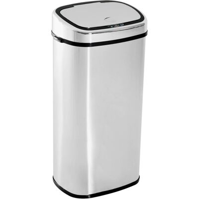 JHY DESIGN Cubo De Basura Automático De 68 Litros, Con Sensor De Movimiento, A Prueba De Fugas, De Acero Inoxidable Plateado. JHY DESIGN Cubo De Basura Automático De 68 Litros, Con Sensor De Movimiento, A Prueba De Fugas, De Acero Inoxidable Plateado.