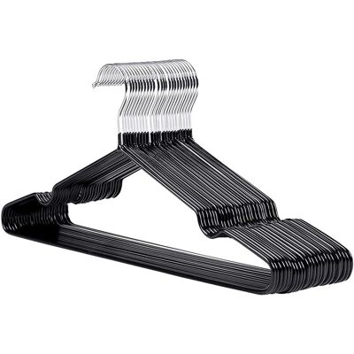 OEM Juego De 25 Perchas Metálicas Con Revestimiento De Goma De Alta Calidad - Muy Duraderas - Ahorran Espacio - Perchas Delgadas Y Antideslizantes - Negras OEM Juego De 25 Perchas Metálicas Con Revestimiento De Goma De Alta Calidad - Muy Duraderas - Ahorran Espacio - Perchas Delgadas Y Antideslizantes - Negras