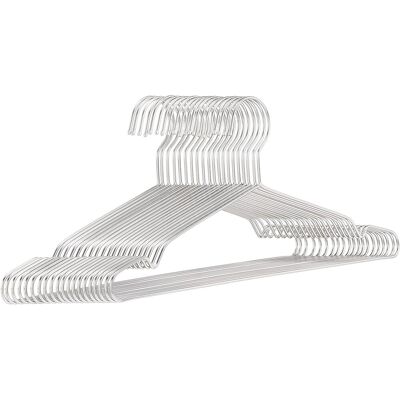 OEM Perchas De Acero Inoxidable, Paquete De 20 Unidades, Acero Inoxidable, 45 × 20 × 0,26 Cm OEM Perchas De Acero Inoxidable, Paquete De 20 Unidades, Acero Inoxidable, 45 × 20 × 0,26 Cm