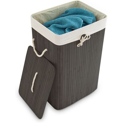 RELAXDAYS 3 Cestos Ropa Sucia Plegable, Cubo Colada Rectangular Con Tapa, Bambú, 83l, 65,5 X 43,5 X 33,5 Cm, Negro RELAXDAYS 3 Cestos Ropa Sucia Plegable, Cubo Colada Rectangular Con Tapa, Bambú, 83l, 65,5 X 43,5 X 33,5 Cm, Negro