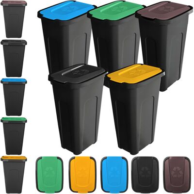 KADAX Cubo De Basura Contenedor De Residuos De Segregación Juego De Cestas De Cubo De 30 Litros 5 Piezas KADAX Cubo De Basura Contenedor De Residuos De Segregación Juego De Cestas De Cubo De 30 Litros 5 Piezas