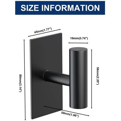 OEM 5 Ganchos Simples Acero Inoxidable Perchero Sin Taladro Mural Para Baño Metal, Negro OEM 5 Ganchos Simples Acero Inoxidable Perchero Sin Taladro Mural Para Baño Metal, Negro