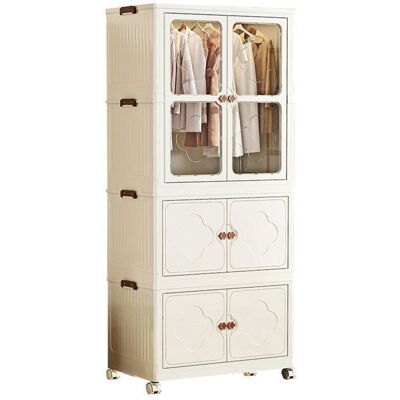 OEM Armario De Ropa - Sevencomfort - Sevencomfort - 2 Armarios + 1 Perchero - 10 Perchas - Beige 75×45×167cm OEM Armario De Ropa - Sevencomfort - Sevencomfort - 2 Armarios + 1 Perchero - 10 Perchas - Beige 75×45×167cm