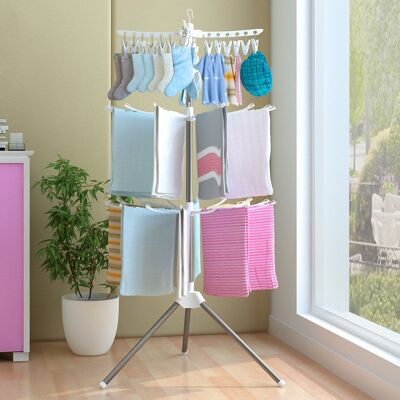 OEM Tendedero Plegable De 3 Niveles Y Perchero Para Colgar Ropa, Color Blanco -crezuo OEM Tendedero Plegable De 3 Niveles Y Perchero Para Colgar Ropa, Color Blanco -crezuo