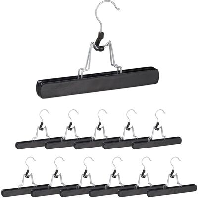RELAXDAYS 84 Perchas Pantalones, Ganchos Giratorios 360°, Pinzas Para Faldas, Antideslizantes, 17 X 25 X 2,3 Cm, Madera, Negro RELAXDAYS 84 Perchas Pantalones, Ganchos Giratorios 360°, Pinzas Para Faldas, Antideslizantes, 17 X 25 X 2,3 Cm, Madera, Negro