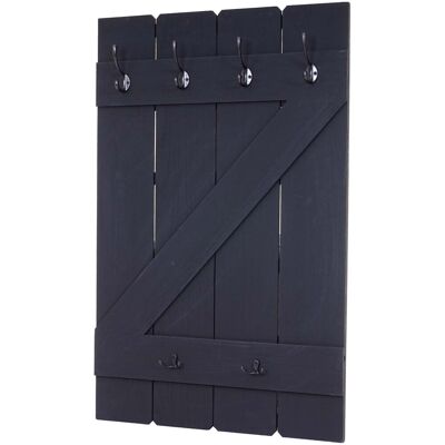 Décoshop26 - Panel Armario Perchero De Pared Con 6 Ganchos 91x60cm Shabby Gris Oscuro 040000971 Décoshop26 - Panel Armario Perchero De Pared Con 6 Ganchos 91x60cm Shabby Gris Oscuro 040000971