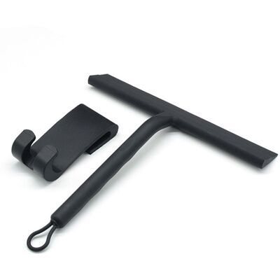 ECHOO Raspador De Ducha De Silicona Negra, Limpiador De Baño Con Gancho De Silicona ECHOO Raspador De Ducha De Silicona Negra, Limpiador De Baño Con Gancho De Silicona