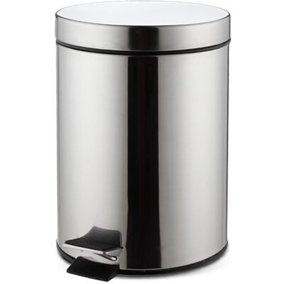 KEABBA Papelera De Acero Inoxidable, Con Pedal Para Hoteles, Para Habitaciones, 3 L, 16,5 X 24 Cm KEABBA Papelera De Acero Inoxidable, Con Pedal Para Hoteles, Para Habitaciones, 3 L, 16,5 X 24 Cm