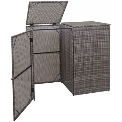 Décoshop26 - Cubo De Basura Exterior Que Alberga Contenedores De Basura De Hasta 2 Contenedores Con Tapa De Polirratán Gris 2x120 Litros 040003646 Décoshop26 - Cubo De Basura Exterior Que Alberga Contenedores De Basura De Hasta 2 Contenedores Con Tapa De Polirratán Gris 2x120 Litros 040003646
