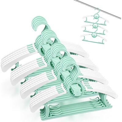 OEM Juego De 20 Perchas De Plástico Extensibles Para Ropa Infantil, Con Ganchos Apilables En Forma De Oso, Perchas Antideslizantes Para Ropa De Bebé Y Armario Infantil (verde). OEM Juego De 20 Perchas De Plástico Extensibles Para Ropa Infantil, Con Ganchos Apilables En Forma De Oso, Perchas Antideslizantes Para Ropa De Bebé Y Armario Infantil (verde).