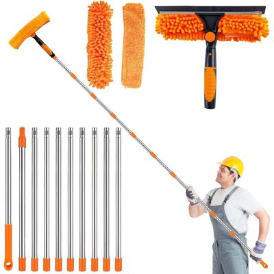 OEM Limpiador De Ventanas 3 En 1 De 4,5 M, Profesional, Telescópico, Con Escobilla De Silicona Y Cepillo De Microfibra, Para Limpieza De Ventanas Y Coches (naranja) (4,5 M) OEM Limpiador De Ventanas 3 En 1 De 4,5 M, Profesional, Telescópico, Con Escobilla De Silicona Y Cepillo De Microfibra, Para Limpieza De Ventanas Y Coches (naranja) (4,5 M)