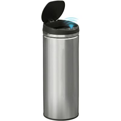 JHY DESIGN Cubo De Basura Automático Para Cocina, 50 L, Acero Inoxidable, Con Tapa De Cierre Suave, 30,5 X 30,5 X 85 Cm, Color Plata. JHY DESIGN Cubo De Basura Automático Para Cocina, 50 L, Acero Inoxidable, Con Tapa De Cierre Suave, 30,5 X 30,5 X 85 Cm, Color Plata.