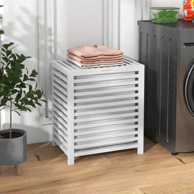 TORMATOR Cesta Para La Colada De Bambú Capacidad De 55l Cesto Para Ropa Sucia Con 2 Asas Y Bolsa Extraíble 50x36x60 Cm Blanco TORMATOR Cesta Para La Colada De Bambú Capacidad De 55l Cesto Para Ropa Sucia Con 2 Asas Y Bolsa Extraíble 50x36x60 Cm Blanco