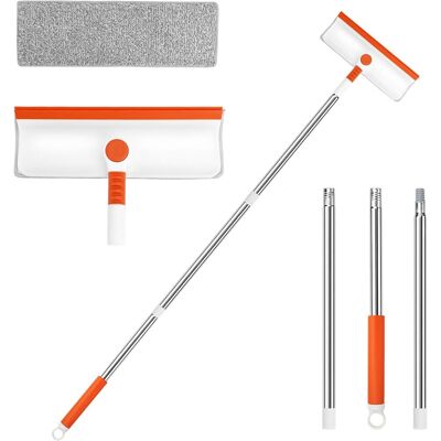 OEM Kit De Limpieza De Ventanas 2 En 1 Con Mango Flexible Y Extensión, Limpiacristales Con Rascador De Silicona Y Cepillo De Microfibra, Limpiador De Duchas Y Puertas De Cristal. OEM Kit De Limpieza De Ventanas 2 En 1 Con Mango Flexible Y Extensión, Limpiacristales Con Rascador De Silicona Y Cepillo De Microfibra, Limpiador De Duchas Y Puertas De Cristal.