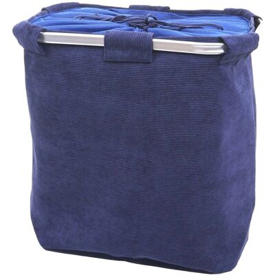 Décoshop26 - Cesto Para La Ropa Sucia Con Cordón 2 Compartimentos 56x49x30cm 82l En Tela Azul 040002512 Décoshop26 - Cesto Para La Ropa Sucia Con Cordón 2 Compartimentos 56x49x30cm 82l En Tela Azul 040002512