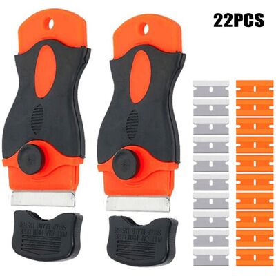 DPZO Raspador De Vitrocerámica Con Mango Suave + 10 Cuchillas Metálicas, Para Limpiar Cristales, Espejos Y Suelos. DPZO Raspador De Vitrocerámica Con Mango Suave + 10 Cuchillas Metálicas, Para Limpiar Cristales, Espejos Y Suelos.