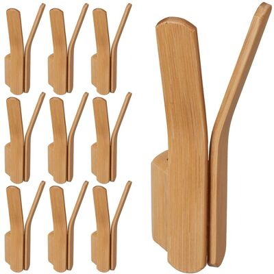 RELAXDAYS Set De 10 Perchas De Pared Bambú, Para Atornillar, Ganchos Resistentes, Para Armario O Pasillo, 15 X 6,5 X 6 Cm, Natural RELAXDAYS Set De 10 Perchas De Pared Bambú, Para Atornillar, Ganchos Resistentes, Para Armario O Pasillo, 15 X 6,5 X 6 Cm, Natural