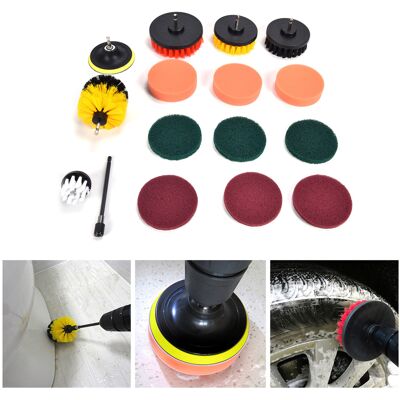OEM Juego De Cepillos Para Taladro: Juego De Limpieza De 16 Piezas Con Esponjas Y Almohadillas Para Paredes, Suelos Y Eliminación De Polvo. OEM Juego De Cepillos Para Taladro: Juego De Limpieza De 16 Piezas Con Esponjas Y Almohadillas Para Paredes, Suelos Y Eliminación De Polvo.