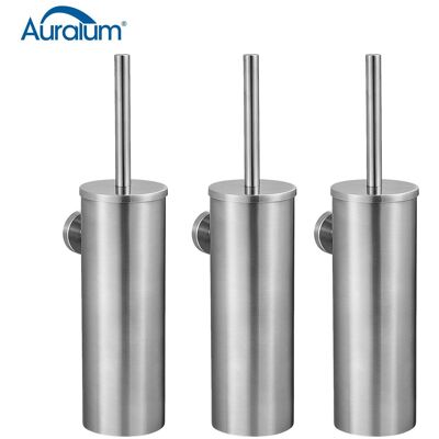3x Auralum Escobillas De Baño Wc Con Soporte, Escobilla Wc En Acero Inoxidable, Montaje En Pared, Escobilla Y Portaescobilla Con Tapa, Limpieza Wc 360º 3x Auralum Escobillas De Baño Wc Con Soporte, Escobilla Wc En Acero Inoxidable, Montaje En Pared, Escobilla Y Portaescobilla Con Tapa, Limpieza Wc 360º
