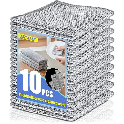 OEM Juego De 10 Paños De Cocina Multifuncionales Y Reutilizables, Resistentes A Los Arañazos, De Doble Cara, Para La Cocina Y El Hogar. OEM Juego De 10 Paños De Cocina Multifuncionales Y Reutilizables, Resistentes A Los Arañazos, De Doble Cara, Para La Cocina Y El Hogar.