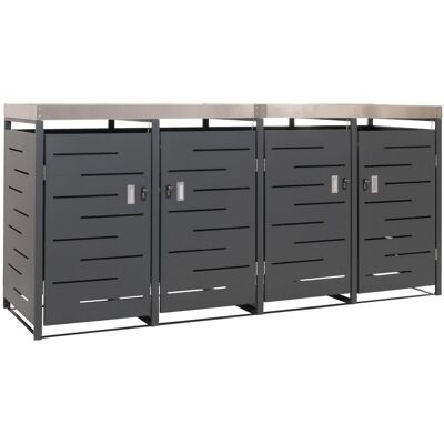 Décoshop26 - Refugio Para Cubo De Basura Con Cerradura Y Jardinera De Acero Inoxidable-metal Antracita 125x264x84 Cm 040008243 Décoshop26 - Refugio Para Cubo De Basura Con Cerradura Y Jardinera De Acero Inoxidable-metal Antracita 125x264x84 Cm 040008243