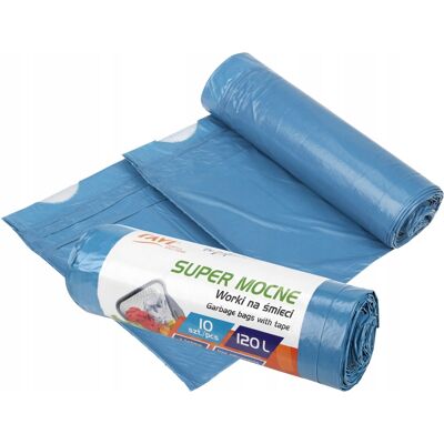 SHUMEE Bolsas De Basura De Papel Ravi Con Cinta Adhesiva, 120 L, 10 Unidades. SHUMEE Bolsas De Basura De Papel Ravi Con Cinta Adhesiva, 120 L, 10 Unidades.