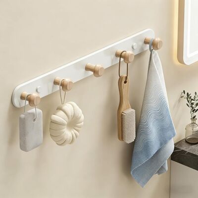 OEM Perchero De Pared Con 5 Ganchos De Madera - Perchero De Pared De Madera - Para Habitación Infantil, Salón, Pasillo - Beige OEM Perchero De Pared Con 5 Ganchos De Madera - Perchero De Pared De Madera - Para Habitación Infantil, Salón, Pasillo - Beige
