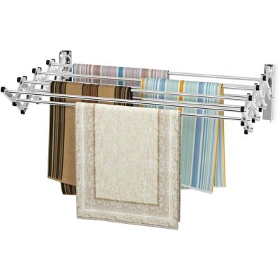 Costway - Tendedero Extensible De Pared, Tendedero Plegable De Ropa Para Exterior De Acero Inoxidable Con 8 Barras, Toallero De Pared Para Lavandería Y Baño, Color: Plata, 63 X 86 X 22cm Costway - Tendedero Extensible De Pared, Tendedero Plegable De Ropa Para Exterior De Acero Inoxidable Con 8 Barras, Toallero De Pared Para Lavandería Y Baño, Color: Plata, 63 X 86 X 22cm