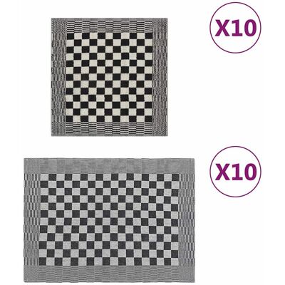 Vidaxl Juego De Paños 20 Unidades Algodón Negro Y Blanco Vidaxl Juego De Paños 20 Unidades Algodón Negro Y Blanco
