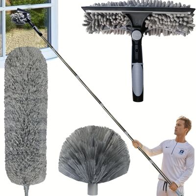 OEM Plumero Telescópico De 4 M, Escoba Telescópica Tipo Araña Con Cabezal De Lobo, Limpiacristales, Plumero De Chenilla Para Techos Y Persianas. OEM Plumero Telescópico De 4 M, Escoba Telescópica Tipo Araña Con Cabezal De Lobo, Limpiacristales, Plumero De Chenilla Para Techos Y Persianas.