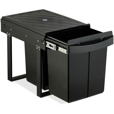 Relaxdays Cubo De Basura Cocina, 2 Espacios, 2x 20 L, 41,3x34x51,8 Cm, Extraíble, Papelera Reciclaje Fregadero, Negro Relaxdays Cubo De Basura Cocina, 2 Espacios, 2x 20 L, 41,3x34x51,8 Cm, Extraíble, Papelera Reciclaje Fregadero, Negro