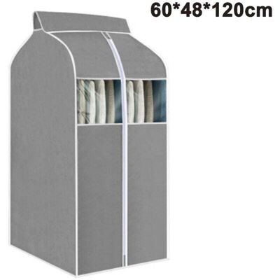 DPZO Funda Para Perchero Colgante, Material No Tejido Con Ventanas De Pvc Transparente, Bolsa Para Ropa Estereoscópica, Funda Impermeable Para Armario (gris, 60 × 48 × 100 Cm) DPZO Funda Para Perchero Colgante, Material No Tejido Con Ventanas De Pvc Transparente, Bolsa Para Ropa Estereoscópica, Funda Impermeable Para Armario (gris, 60 × 48 × 100 Cm)