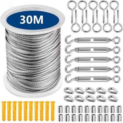 OEM Cable De Acero Inoxidable Para Tendedero, Cuerda Colgante De Acero Inoxidable, Tendedero Exterior, Tendedero Exterior, Cable Metálico Exterior, Kit De Barandilla De Cable De Acero Inoxidable (30 M) OEM Cable De Acero Inoxidable Para Tendedero, Cuerda Colgante De Acero Inoxidable, Tendedero Exterior, Tendedero Exterior, Cable Metálico Exterior, Kit De Barandilla De Cable De Acero Inoxidable (30 M)