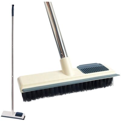 DPZO Cepillo De Fregar Largo Con Mango Ajustable, Rasqueta Y Cerdas 2 En 1 Para Limpiar Baños, Azulejos, Garajes, Paredes Y Piscinas (blanco). DPZO Cepillo De Fregar Largo Con Mango Ajustable, Rasqueta Y Cerdas 2 En 1 Para Limpiar Baños, Azulejos, Garajes, Paredes Y Piscinas (blanco).