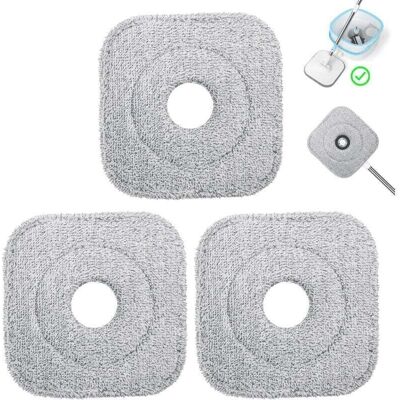 DPZO Juego De 3 Cabezales De Repuesto De Microfibra Para Fregona, Almohadillas Cuadradas De Repuesto, Absorbentes, Lavables A Máquina, Aptas Para Limpieza En Seco Y Húmedo. DPZO Juego De 3 Cabezales De Repuesto De Microfibra Para Fregona, Almohadillas Cuadradas De Repuesto, Absorbentes, Lavables A Máquina, Aptas Para Limpieza En Seco Y Húmedo.