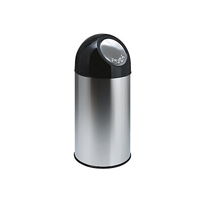 Certeo - Cubo De Basura Con Trampilla Acero Capacidad 40 L Acero Certeo - Cubo De Basura Con Trampilla Acero Capacidad 40 L Acero
