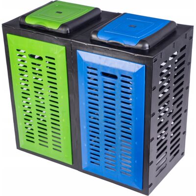 OEM Contenedor De Residuos Abierto Y Modular Para Bolsas De Basura, 2 Unidades, Azul Verdoso OEM Contenedor De Residuos Abierto Y Modular Para Bolsas De Basura, 2 Unidades, Azul Verdoso