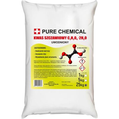 CHOSA Ácido Oxálico - 25 Kg - Cristales Purificados - Desincrustante Eficaz - Antivarroa CHOSA Ácido Oxálico - 25 Kg - Cristales Purificados - Desincrustante Eficaz - Antivarroa
